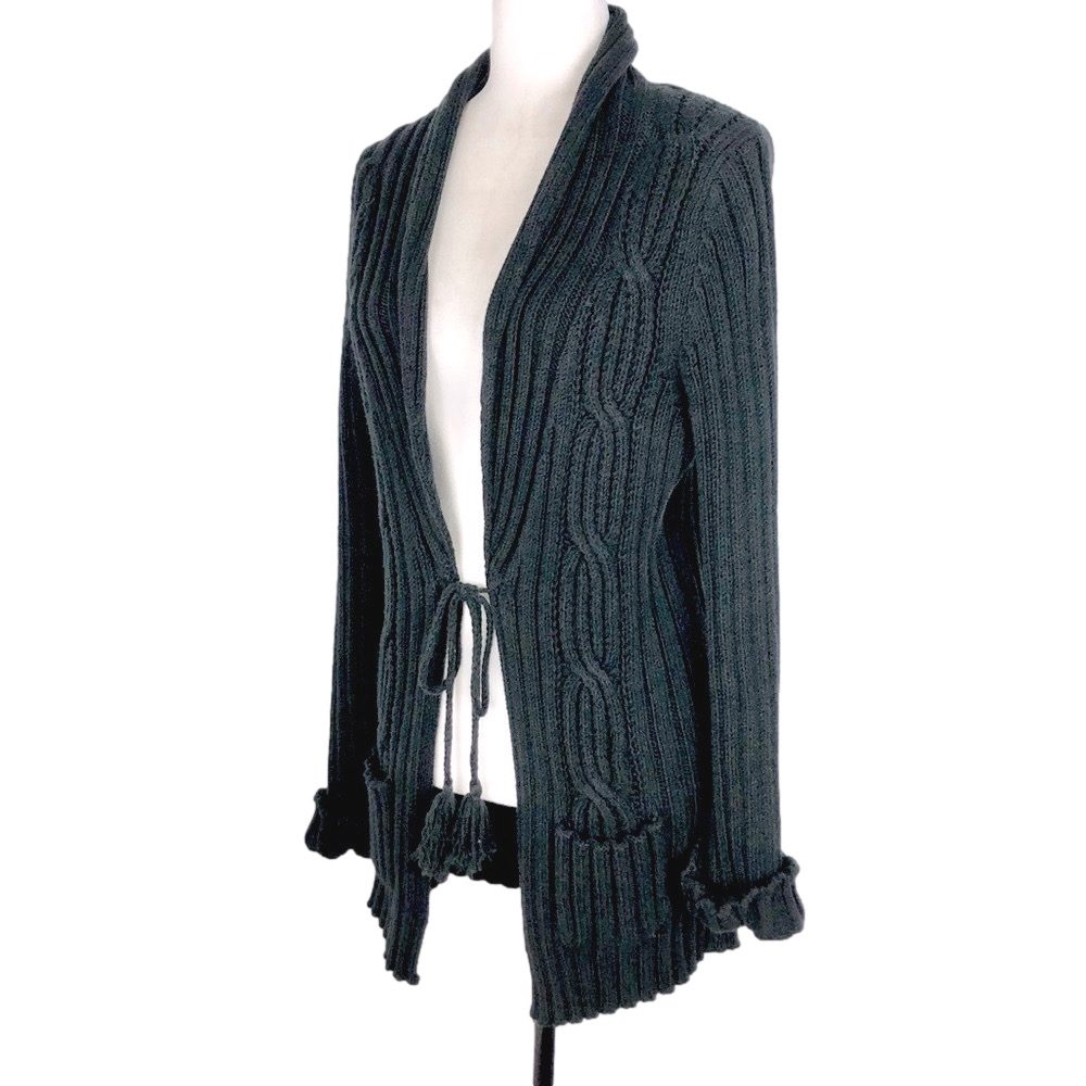 BCBGMaxAzria black ribbed cardigan